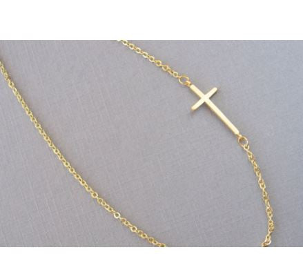 Horizontal Sideways Cross Bracelet