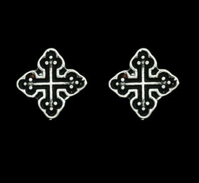 Antique Gold Silver Plated Christian Earrings