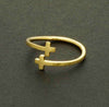 Vintage Open Double Cross Crucifix Finger Ring