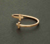 Vintage Open Double Cross Crucifix Finger Ring