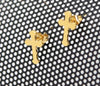 Gold Jesus Cross Christian Stud Earring