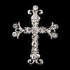 Rhodium Silver Plated Clear Rhinestone Diamante Pin