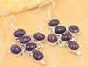 Purple Amethyst Women Fashion Christian Cross Earring