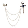 Tassel Cross Brooches For Women Evil Skull Men Brooch Rhinestone