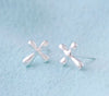 Women Silver Cross Stud Earring