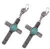 Tibetan Silver Turquoise Religious Cross Dangle Earring